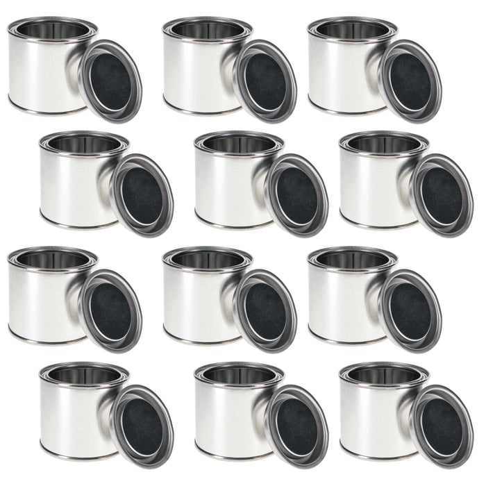 Master Elite Empty Quarter-Pint (4 Ounce) Paint Cans with Lids (12 Pack) Unlined Metal Paint Cans