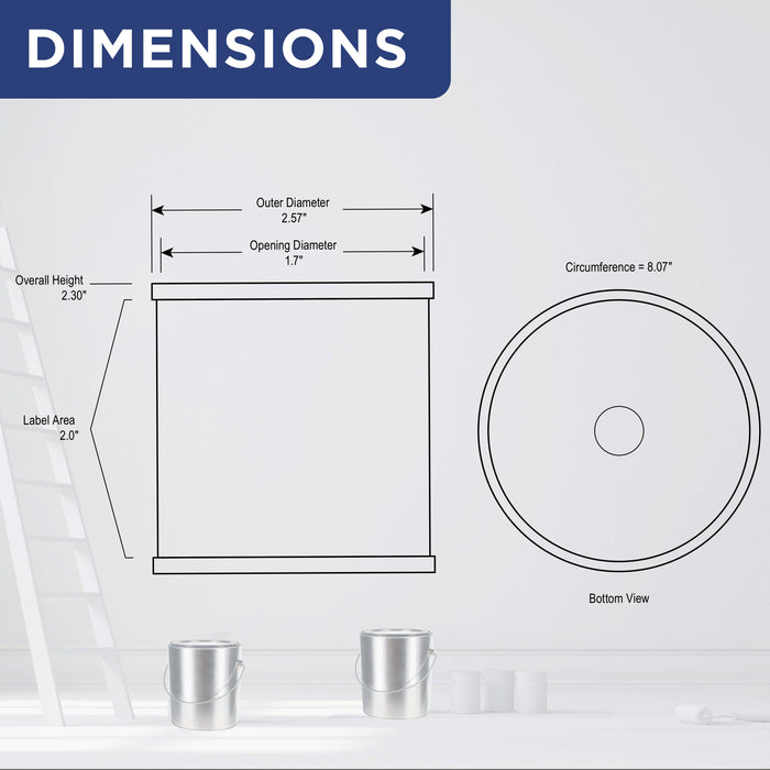 1/4 Pint Unlined Empty Metal Paint Can Bucket with Lids, Pack of 32 - Triple Tight Lid Seal, 4 fl. oz. Steel Coating Storage Container Tin - Store Oil-Based Paint, Art, DIY Crafts