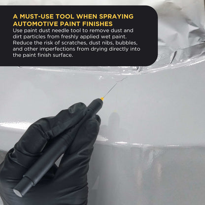 Dirt, Dust, and Particle Pick Set with 10-piece Refill of Barbed Hook Picking Needles - Remove Dust Particles from Wet Paint