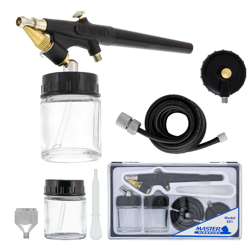 Master Economy E91 Single-Action External Mix Siphon Feed Airbrush Set with 0.8 mm Tip & 1/8 in. Air Inlet