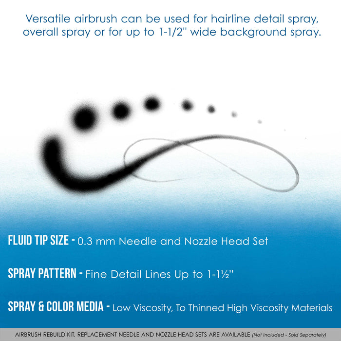 Master Airbrush G22 Multi-Purpose Dual-Action Gravity Feed Airbrush Gun for Model Painting, Graphics, Cake & Fine Art - Air Brush Gun Only with a 0.3mm Tip and 1/3 oz. Fluid Cup, Art Hobby Crafts