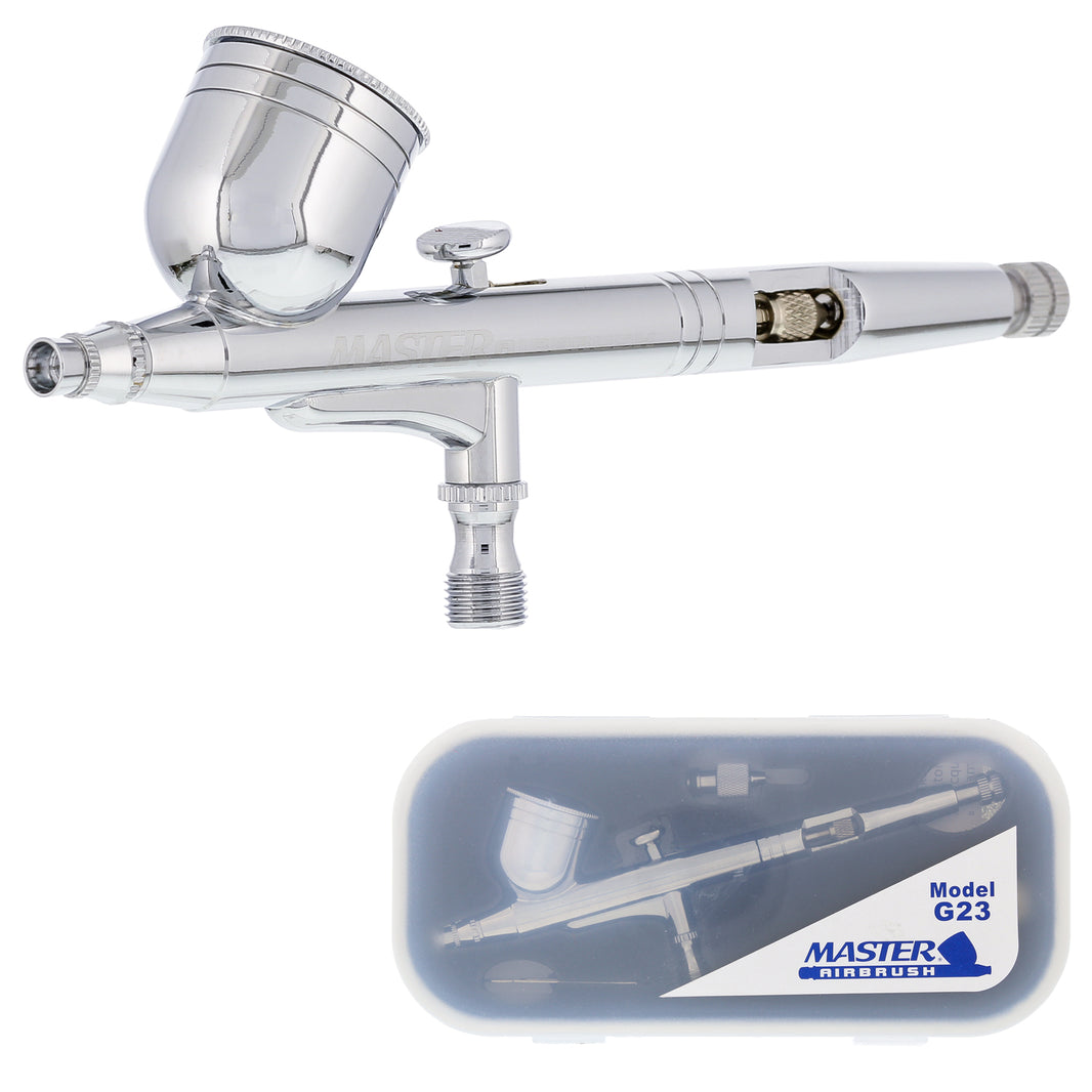 G23 Multi-Purpose Dual-Action Gravity Feed Airbrush Kit with 0.3mm Tip, 1/3oz Cup, Cutaway Handle - Air Brush Gun for Painting