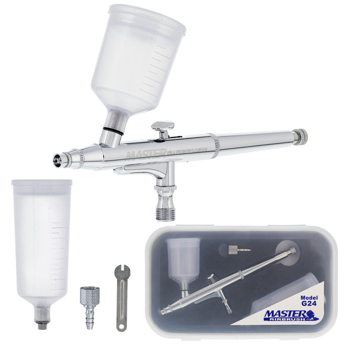 Master Performance G24 Multi-Purpose Precision Dual-Action Gravity Feed Airbrush, 0.3 mm Tip, 3/4 & 1.5 oz Cups