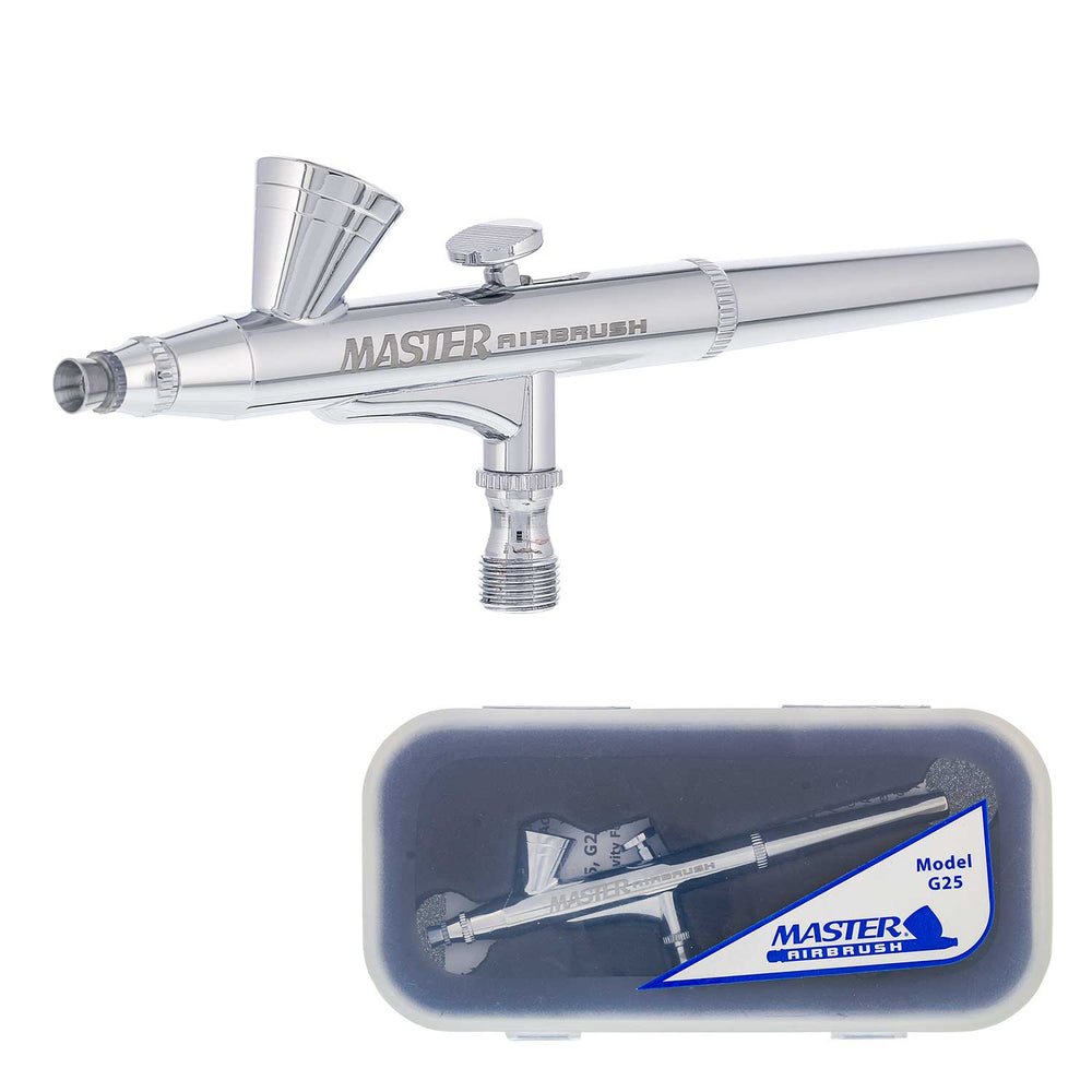 Master Performance G25 Multi-Purpose Precision Dual-Action Gravity Feed Airbrush, 0.2 mm Tip, 1/16 oz Cup