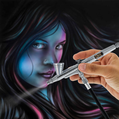 G26 Multi-Purpose Dual-Action Gravity Feed Airbrush Gun with 0.2mm Tip, 1/16 oz Cup, Cutaway Handle, Air Brush Gun for Fine Art