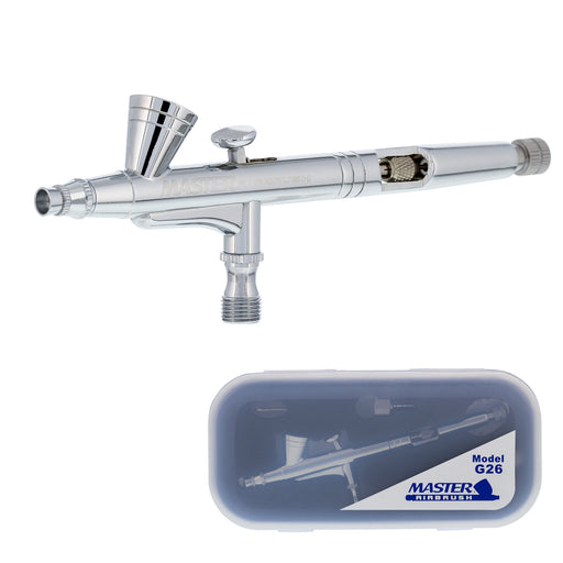 Master Airbrush G26 Multi-Purpose Dual-Action Gravity Feed Airbrush Gun with 0.2mm Tip, 1/16 oz Cup, Cutaway Handle, Air Brush Gun for Fine Art