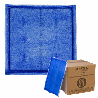 Premium Paint Spray Booth Tacky Intake Filter Panel 20" x 20", Box of 20, Internal Wire Frame, Crossdraft Booth Filtration Dirt Particles