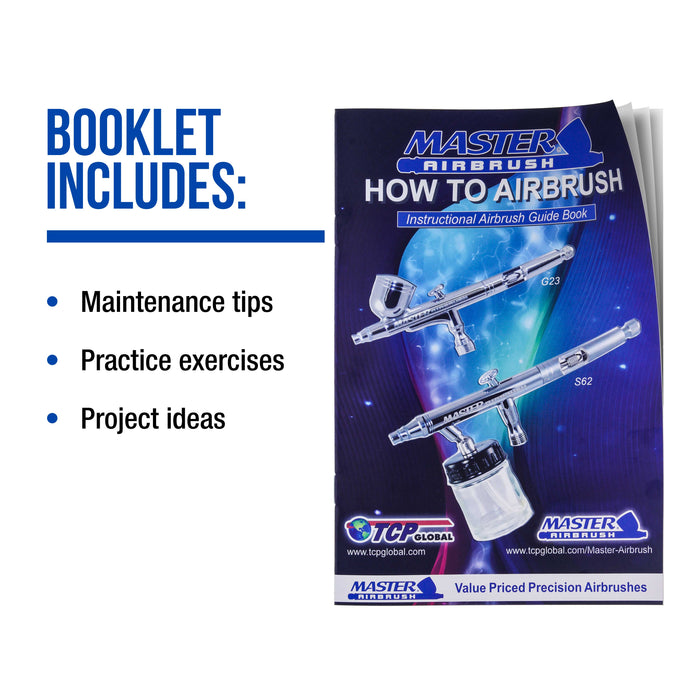 Master Performance G22 Airbrush Kit with Master Black Mini Portable Compressor C16-B & Air Hose