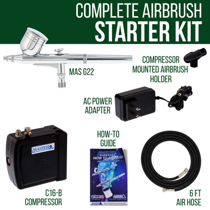 Multi-Purpose with Mini Air Compressor, Gravity Feed Airbrush & Guide Book - Portable Airbrush Kit with Compressor for Nail Art