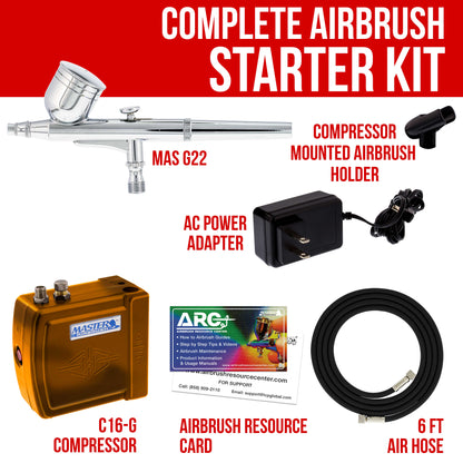 Multi-Purpose with Mini C16-G Air Compressor, Airbrush & ARC Card - Portable Airbrush Kit with Compressor for Nail Art, Miniature