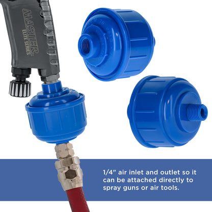 Pack of 5 Disposable Mini Air Water Trap Filters with Standard 1/4" Threads - Removes Moisture Before it Reaches Spray Guns & Air Tools