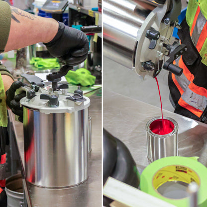 Paint Can Mixing Lid & Pouring Spout, 1 Gallon Size - Mix Blade for Easy, Mess-Free Stirring, Pouring, Storing - Pistol Grip Handle
