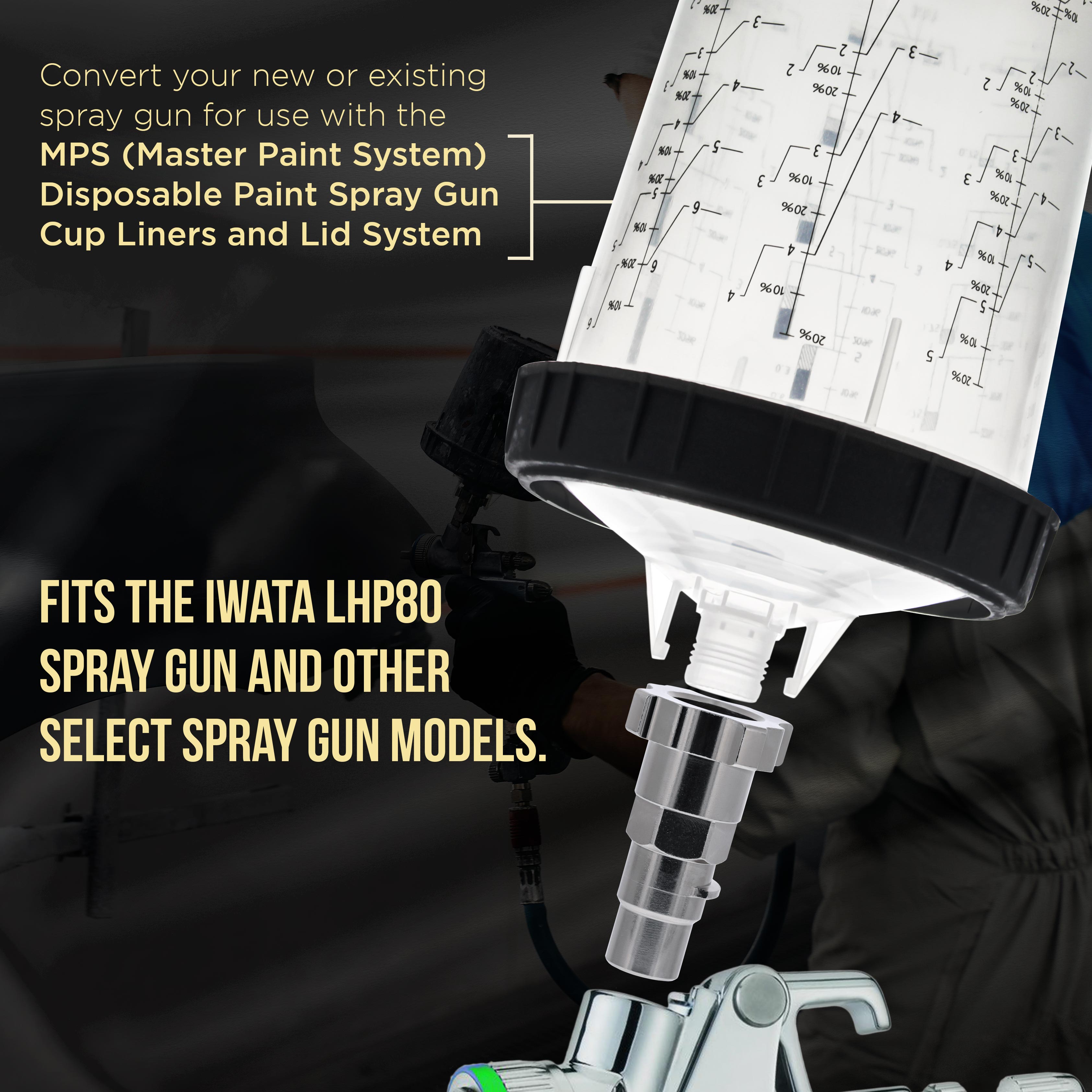 Master Paint System MPS Spray Gun Cup Adapter 800 - Converts Iwata