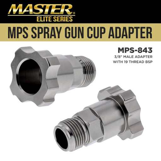 Master Paint System MPS Spray Gun Cup Adapter 843 - Converts Full-Size Devilbiss Spray Guns, GTI GFG Finishline for Use with MPS Disposable Cup System