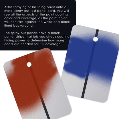 Paint Color Matching Spray Out Metal Panel Cards (Pack of 50, White) - Test Coverage, Sheen, Metallic Flow - Check Color Match Accuracy