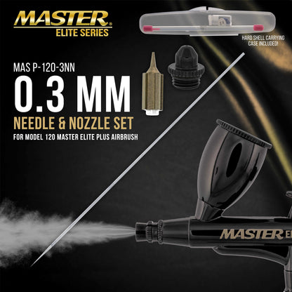 0.3 mm Needle, Nozzle and Fluid Tip Cap Set Only - Fits the Model 120 Plus Airbrush - Fine Detail Control Spraying