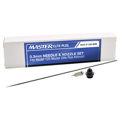0.3 mm Needle, Nozzle and Fluid Tip Cap Set Only - Fits the Model 120 Plus Airbrush - Fine Detail Control Spraying