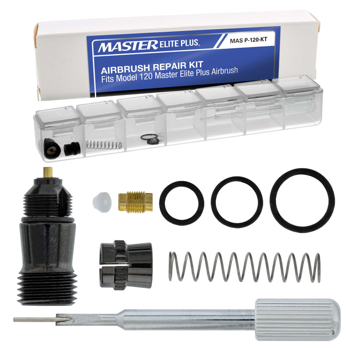 Airbrush Rebuild Kit - For Repair and Maintenance of Model 120 Airbrush - All Essential Airbrush Replacement Parts, Needle Guide, Cap