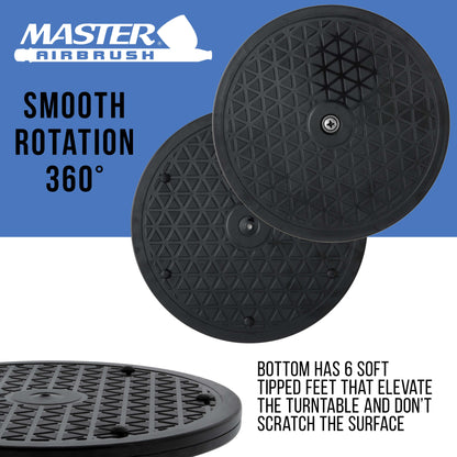 Master Smooth Rotating 7.5 in. Diameter Turntable - Ideal for Hobby Spray Booths, Airbrushing Projects, Cake Decorating