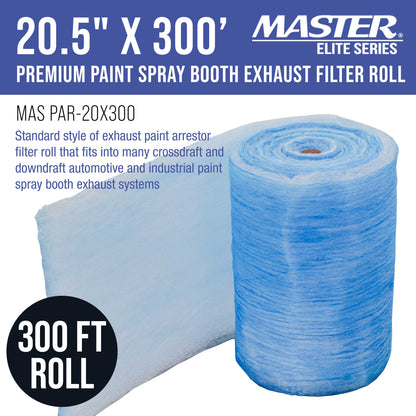 Premium Paint Spray Booth Exhaust Filter Roll, 20.5" x 100' - 18 Gram Fiberglass Paint Arrestor - Traps Overspray Paint Particles