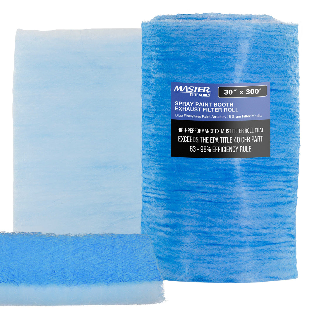 Premium Paint Spray Booth Exhaust Filter Roll, 30" x 300' - 18 Gram Fiberglass Paint Arrestor - Traps Overspray Paint Particles