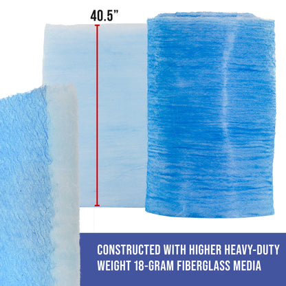 Premium Paint Spray Booth Exhaust Filter Roll, 40.5" x 300' - 18 Gram Fiberglass Paint Arrestor - Traps Overspray Paint Particles