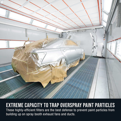 Premium Paint Spray Booth Exhaust Filter Roll, 60" x 100' - 18 Gram Fiberglass Paint Arrestor - Traps Overspray Paint Particles