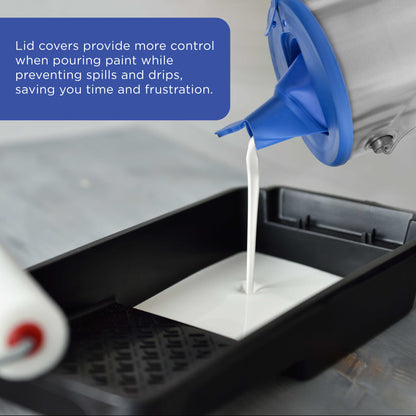 Paint Can Lid Cover and Pouring Spout for 1-Gallon Containers, 2 Pack - Secure Seal with Built-in Spout, Pour Paint Easy, Prevent Messes