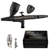 Plus Airbrush Set - Elite Level Performance Dual-Action Gravity Feed Airbrush Kit with Case, 0.3mm Tip, 2 Cups, Filter - Auto, Art, Hobby