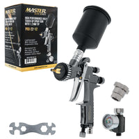 Performance PRO-22 HVLP Air Spray Paint Gun with 1.0mm Tip, 150ml Cup, Air Pressure Regulator Gauge - Air Paint Sprayer Gun for Cars, Painting Base &