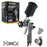 Performance PRO-22 HVLP Air Spray Paint Gun with 1.0mm Tip, 150ml Cup, Air Pressure Regulator Gauge - Air Paint Sprayer Gun for Cars, Painting Base &