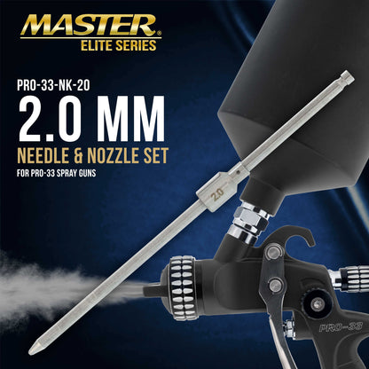 2.0 mm Needle, Fluid Nozzle and Air Cap Set Only - Fits PRO-33 High-Performance HVLP Spray Gun