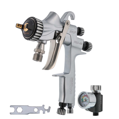 PRO-55 HVLP Automotive Spray Paint Gun with 1.5mm Tip - Pressure Feed Spray Gun for Painting Car Basecoats, Clearcoats, Industrial Coatings & Woodworking Coatings - Superior Atomization