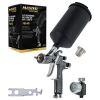 Performance PRO-88 HVLP Automotive Spray Paint Gun with 1.3mm Tip, 1L Cup, Regulator Gauge, MPS Adapter