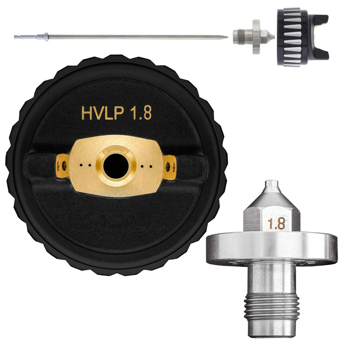 1.8 mm Needle, Fluid Nozzle and Air Cap Set - For PRO-44 HVLP Spray Gun - Automotive 2K Primer Surfacer, Sealers, Topcoats