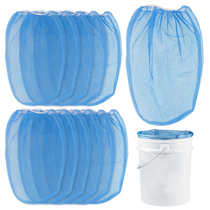 5 Gallon Paint & Liquid Strainer Filter Bag with Pure Blue Fine Nylon Mesh, Pack of 12 - Used in 5 Gallon Buckets