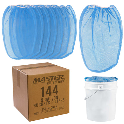 5 Gallon Paint & Liquid Strainer Filter Bag with Pure Blue Fine Nylon Mesh, Pack of 144 - Used in 5 Gallon Buckets