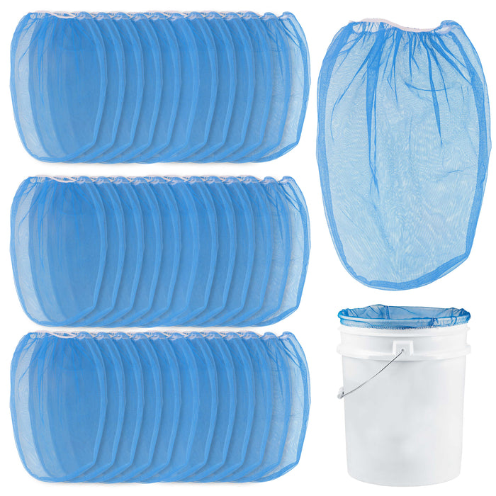 Master Elite 5 Gallon Paint & Liquid Strainer Filter Bag with Pure Blue Fine Nylon Mesh, Pack of 36 - Used in 5 Gallon Buckets