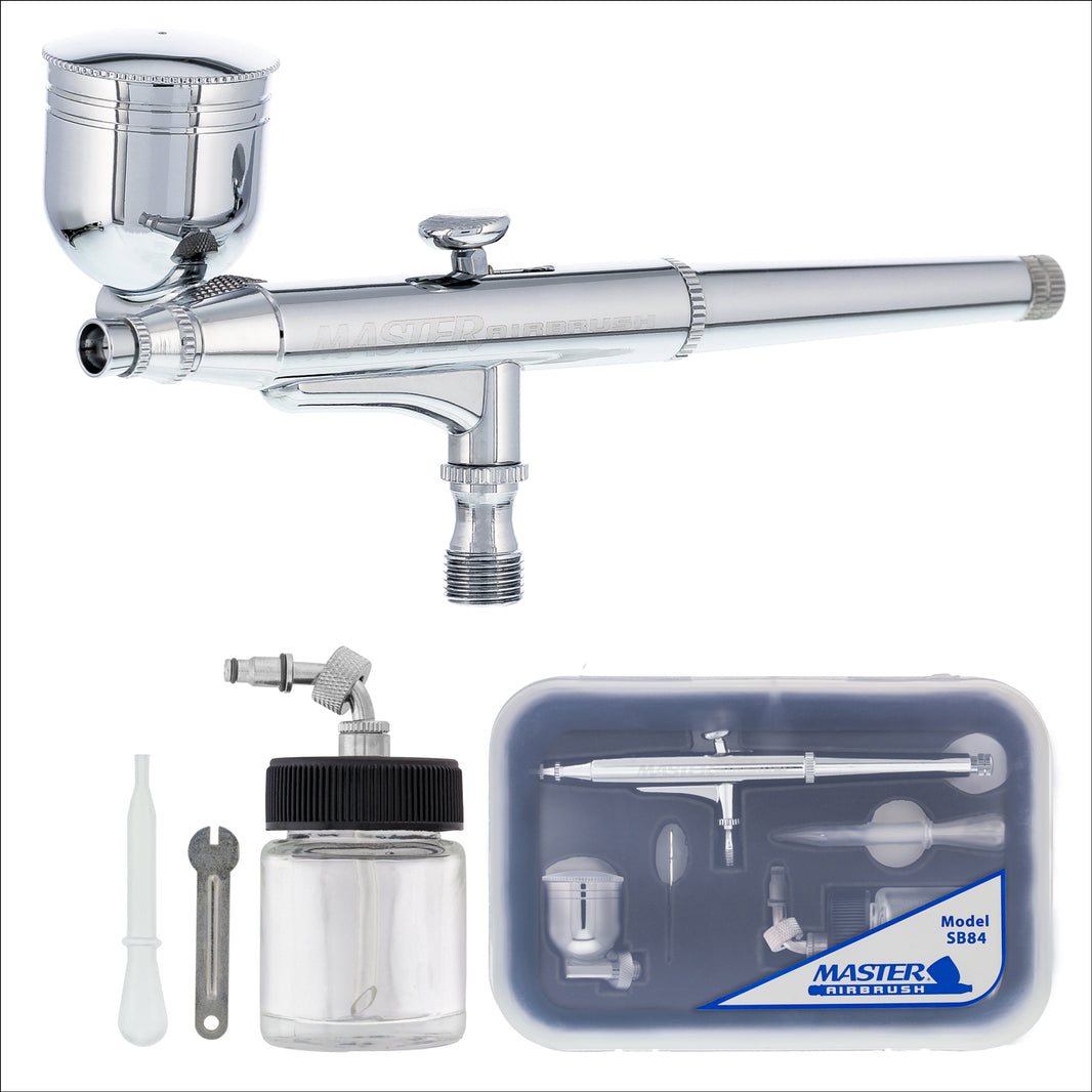 SB84 Multi-Purpose Dual-Action Side Bowl Feed with 0.3mm Tip, Gravity Cup & Siphon Suction Feed Fluid Bottle