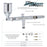 SB88 Dual-Action Side Feed Air brush Set with 3 Nozzle Set (0.3, 0.5, & 0.8mm Needles, Fluid Tips & Air Caps), 1/2 oz. Gravity Cup - Precision Detail