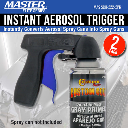 Instant Aerosol Trigger Handle (2 Pack) - Attach to Convert Spray Cans into Spray Guns - Universal Fit, Use on Spray Paint, Adhesives - Reusable