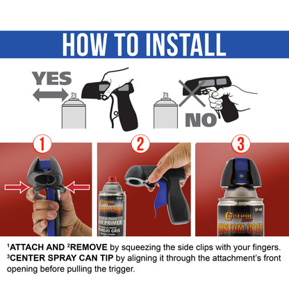 Instant Aerosol Trigger Handle (2 Pack) - Attach to Convert Spray Cans into Spray Guns - Universal Fit, Use on Spray Paint, Adhesives - Reusable