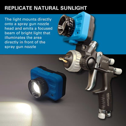 Rechargeable Spray Gun Mount Color Match Light, 500 Lumen LED, CRI 95+ - Replicates Natural Sunlight, Illuminates Paint Surface