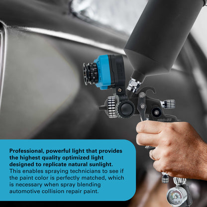 Rechargeable Spray Gun Mount Color Match Light, 500 Lumen LED, CRI 95+ - Replicates Natural Sunlight, Illuminates Paint Surface