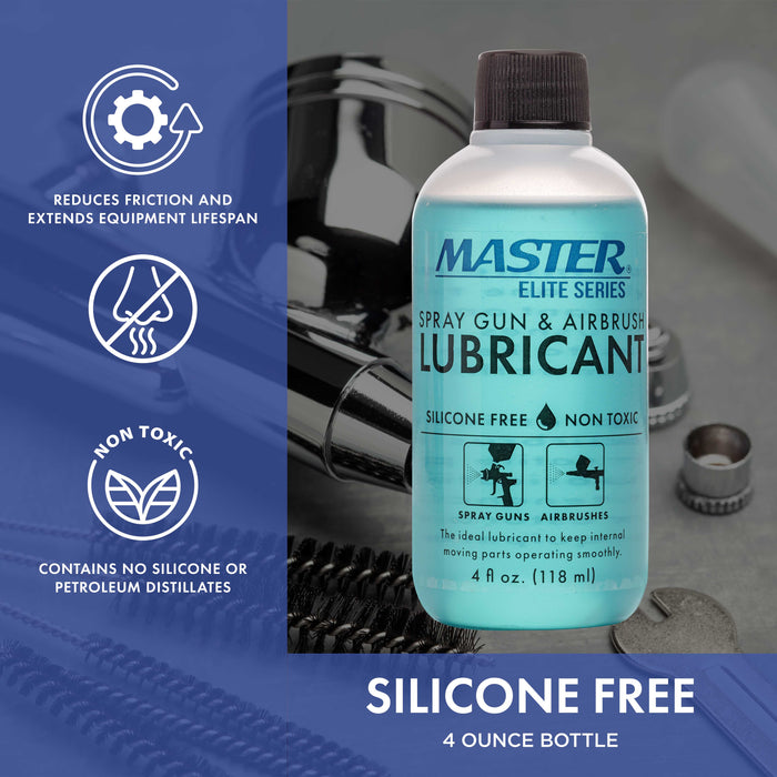 Master Elite Series Spray Gun and Airbrush Lubricant, 4 Ounce - Ideal Lube for Increased Performance, Smoother Trigger Action, Reduced Needle Friction