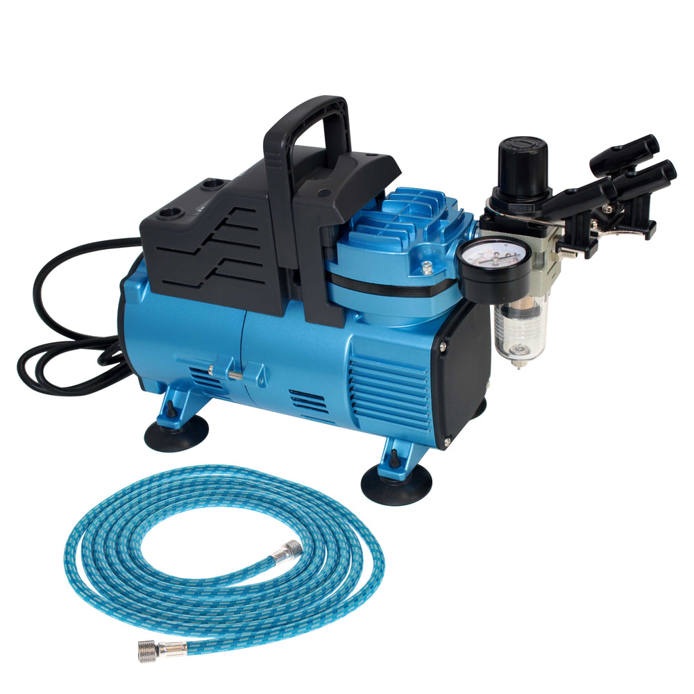 1/5 HP Super Cool Runner Dual Fan Air Compressor Kit Model TC-420 - Professional Single-Piston with 2 Cooling Fans, Longer Running Time without Overheating, Regulator Water Trap Holder