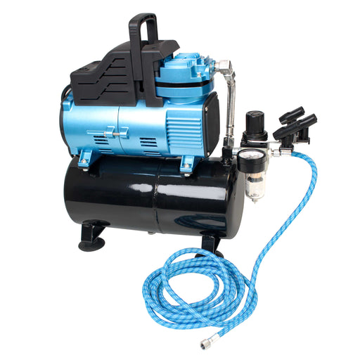 1/5 HP Super Cool Runner Dual Fan Tank Air Compressor Kit Model TC-426 - Professional Single-Piston with 2 Cooling Fans, Runs Longer without Overheating - Regulator Water Trap, Holder