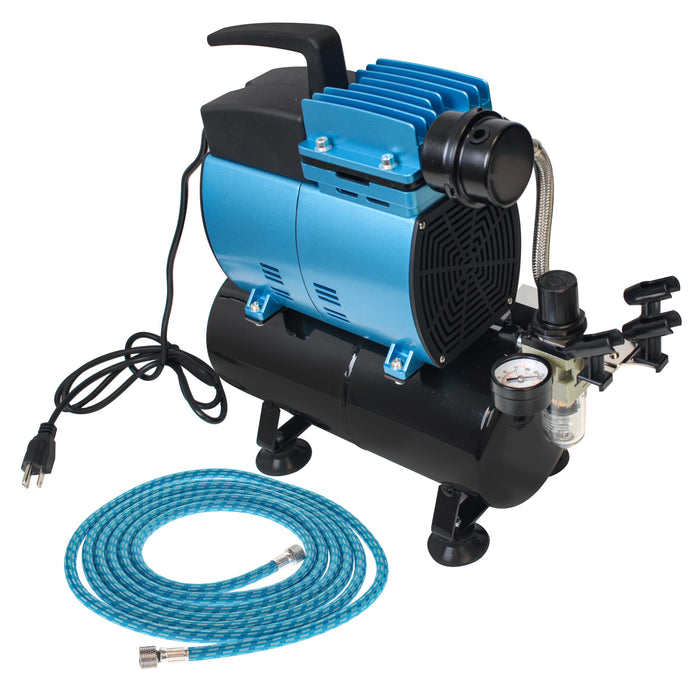 Super Powerful 3/5 HP Air Compressor with Extra-Large Storage Tank, Model TC-600 - Professional High-Performance, Airflow 48 Ltrs/Minute - Hose, Regulator Water Trap, Holder