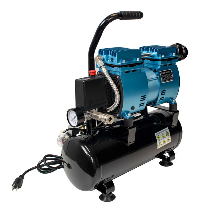 Super Powerful 1.3 HP Air Compressor with Extra-Large 9 Ltr Storage Tank, Model TC-626 - Professional High-Performance, Airflow 80 Ltrs/Minute - Hose, Regulator Water Trap, Holder