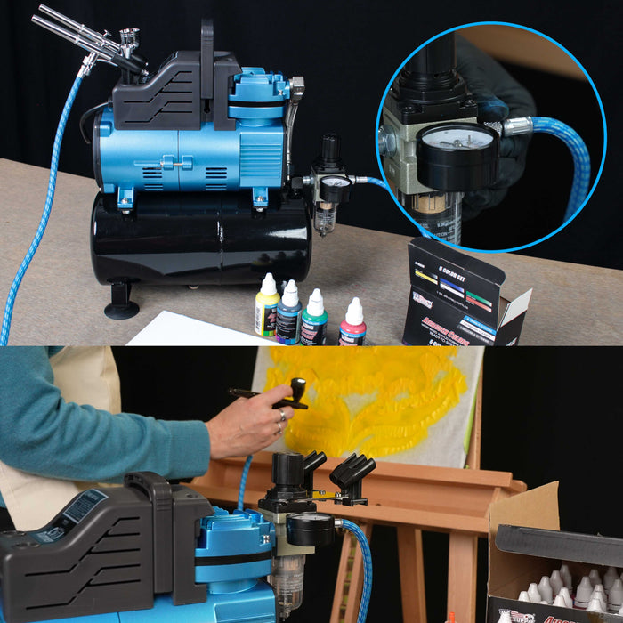 Master Airbrush Super Premium 10 Foot Nylon Braided Airbrush Hose with Silicone Tubing - Standard 1/8" Size Fitting Ends, Flexible, Durable